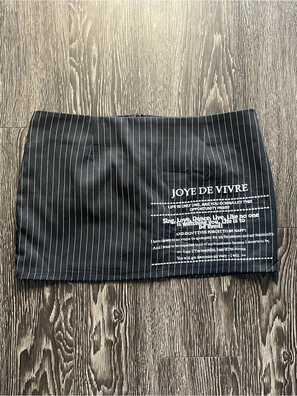 Black Pinstripe Mini Skirt